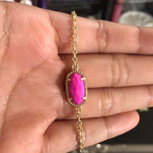 Kendra Scott gold adjustable chain bracelet: PINK